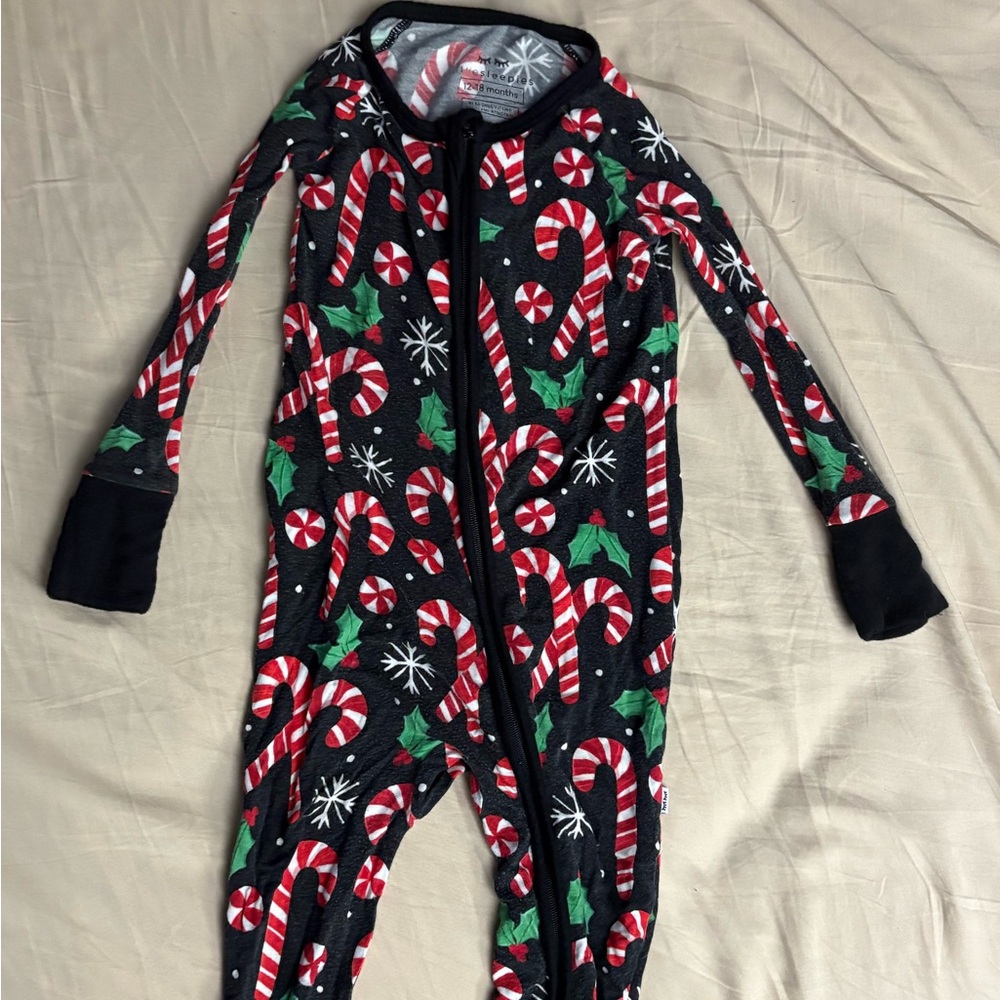 Little Sleepies Candy Cane Holiday Footie